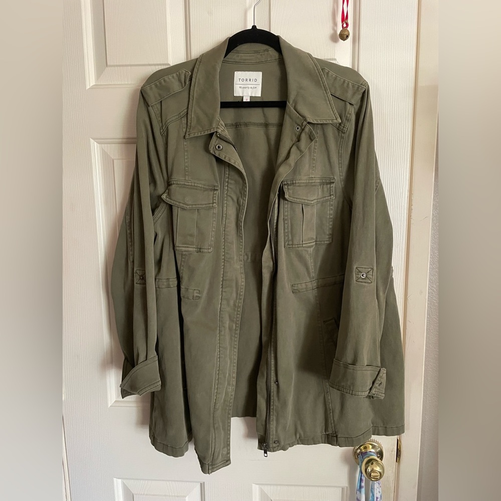 Torrid Army Jacket Olive Utility Size 2